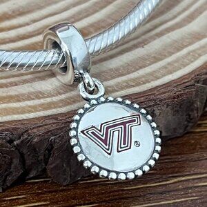 Pandora NCAA Virginia Tech Hokies Dangle Charm Rugby Pendant